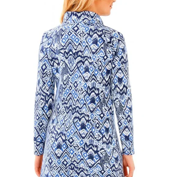 LILLY PULITZER UPF 50+ Skipper Dress Beckon Blue Oh My Cod SZ XS - Picture 3 of 6